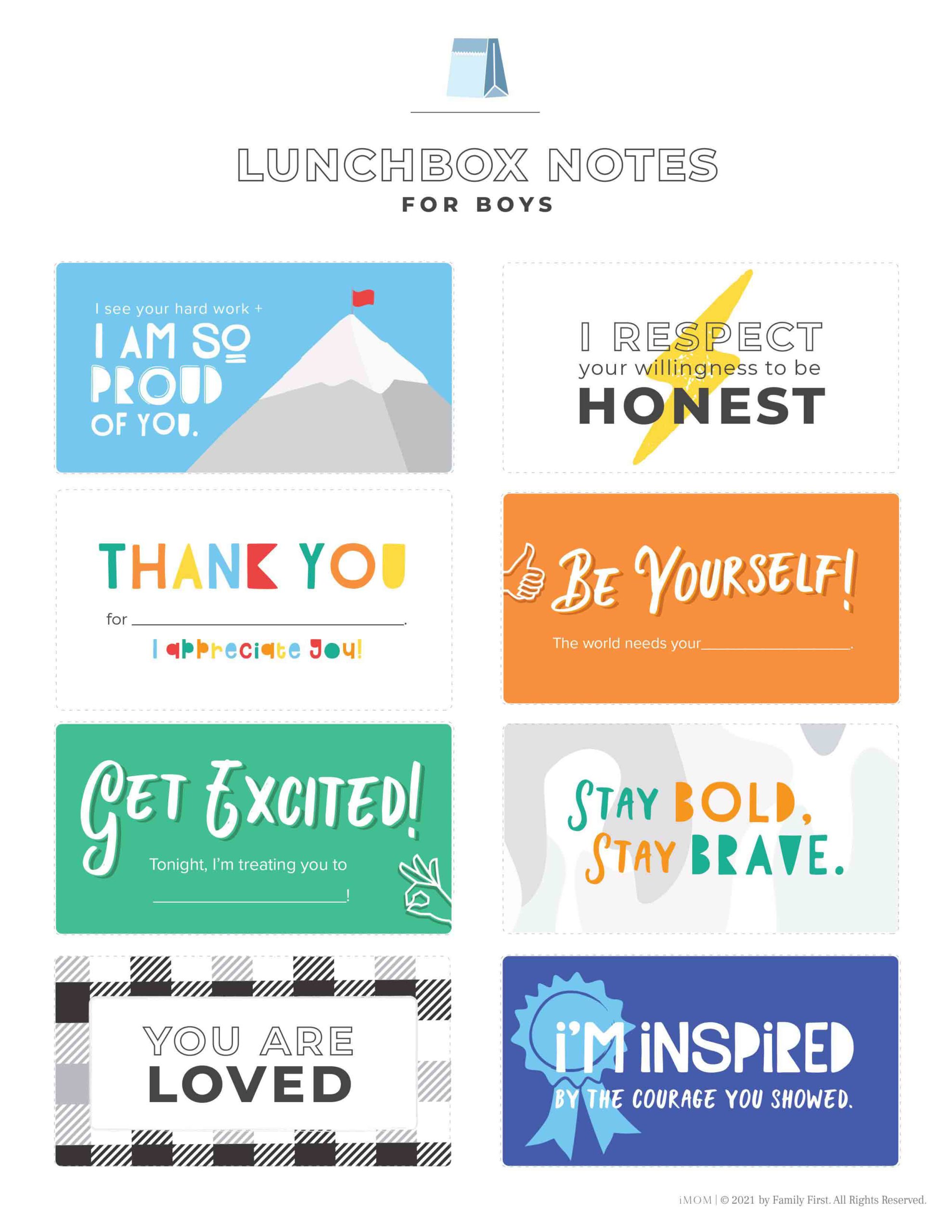 lunchbox notes for boys