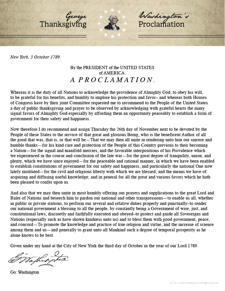 thanksgiving proclamation